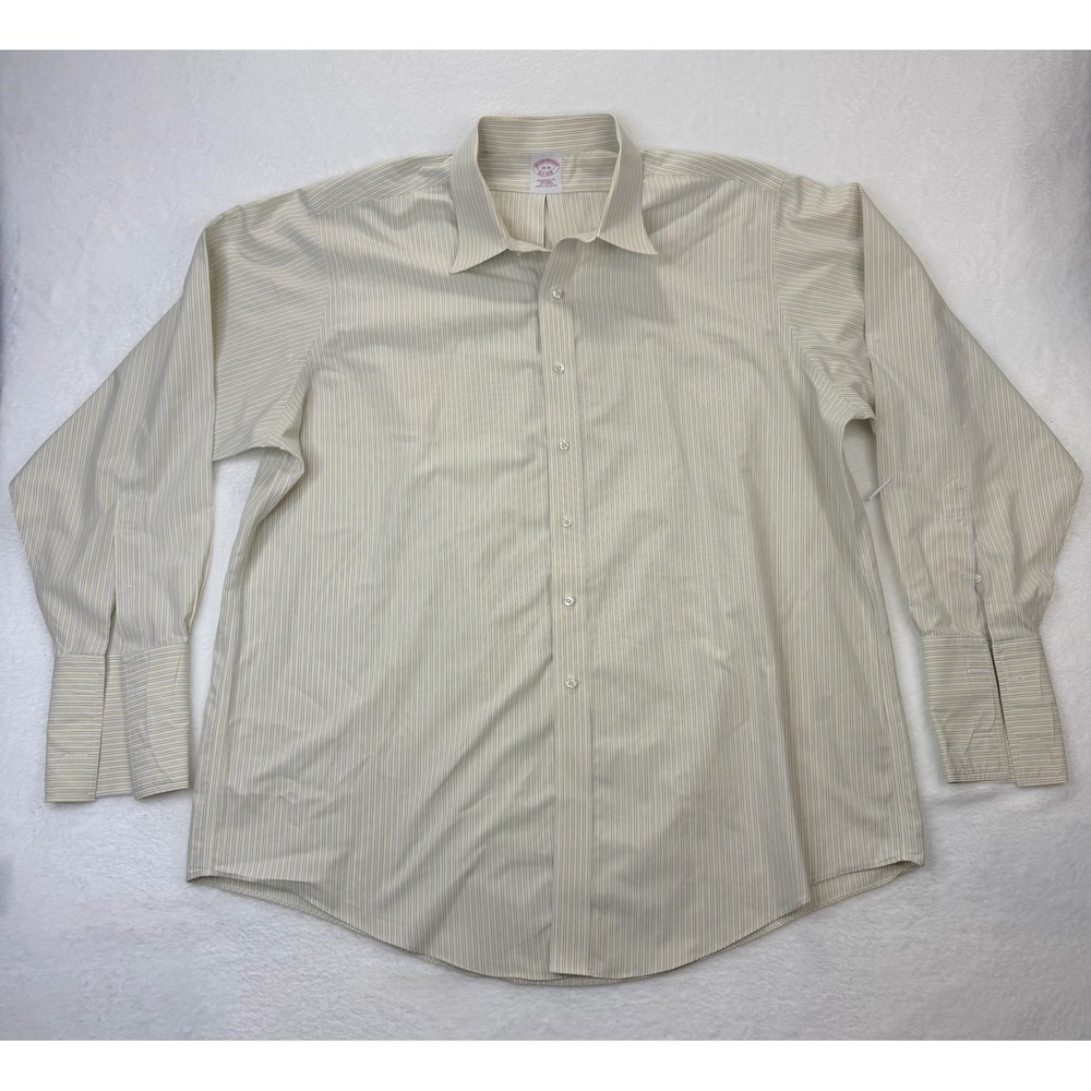Brooks Brothers Mens 18-36 Traditional Fit Non-Iron Striped Cotton Dress Shirt
